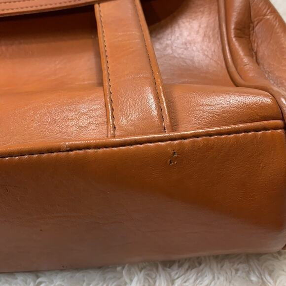 Vintage 80s unbranded burnt sienna shoulder bag - Picture 5 of 12